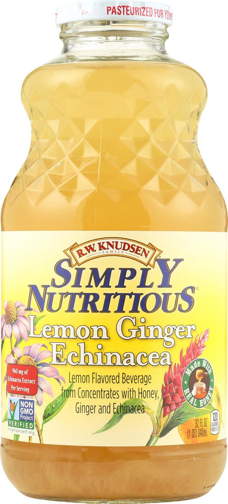 R.w. Knudsen Simply Nutritious Juice - Lemon Ginger Echinacea - Case Of 12 - 32 Fl Oz.