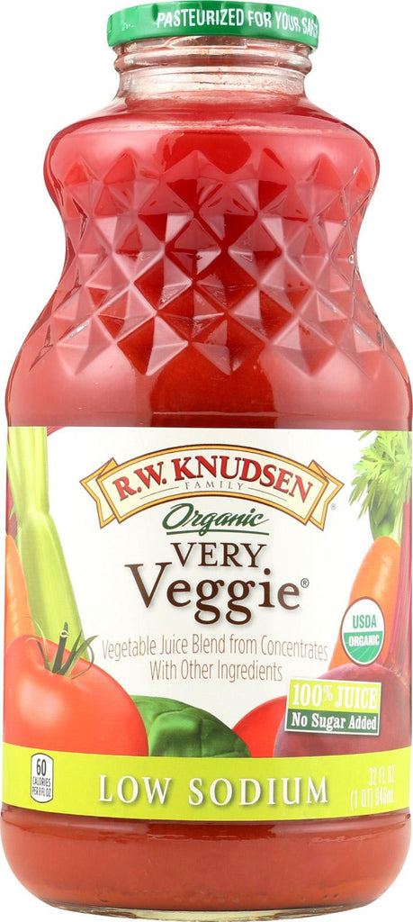 R.w. Knudsen Very Veggie Juice - Low Sodium - Case Of 12 - 32 Fl Oz.