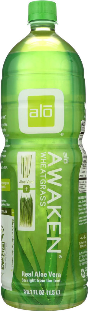 Alo Original Awaken Aloe Vera Juice Drink - Wheatgrass - Case Of 6 - 50.7 Oz.