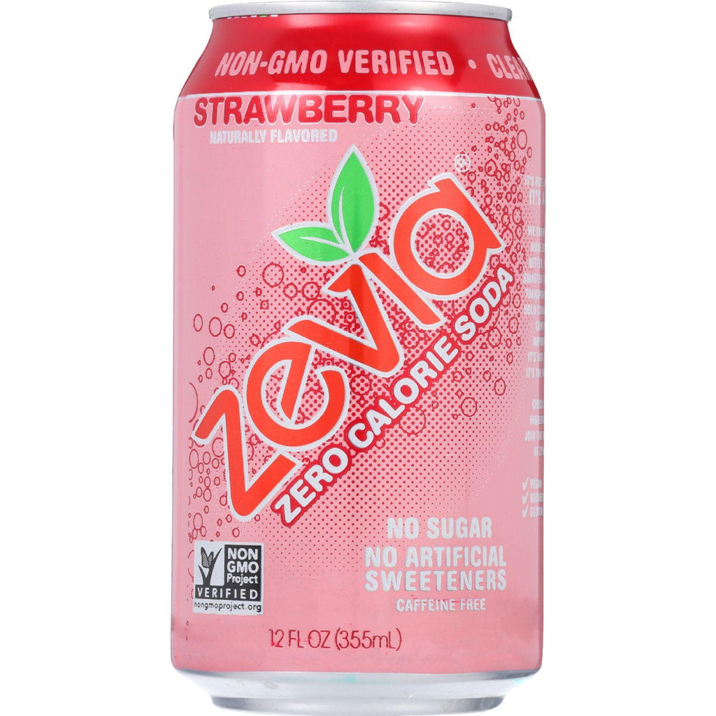 Zevia Soda - Zero Calorie - Strawberry - Can - 6-12 Oz - Case Of 4