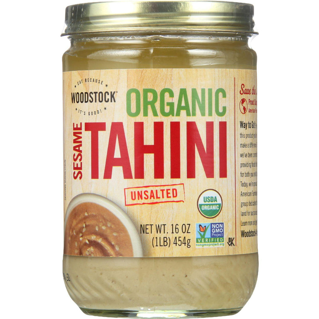 Woodstock Tahini - Organic - Sesame - Unsalted - 16 Oz - Case Of 12