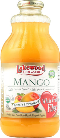 Lakewood Organic Mango Juice - Mango - Case Of 12 - 32 Fl Oz.