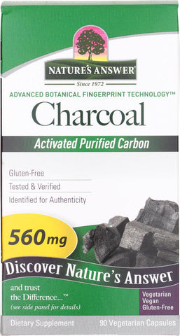 Natures Answer Charcoal - Activated Purified - 90 Softgels