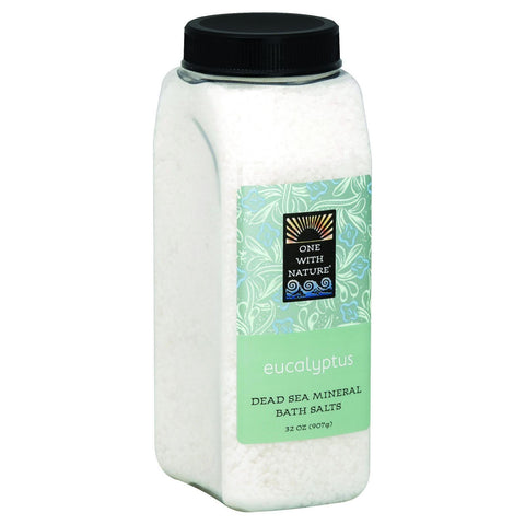 One With Nature Bath Salts - Dead Sea Mineral - Eucalyptus - 32 Oz