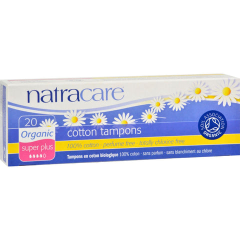 Natracare 100% Organic Cotton Tampons - Super Plus - 20 Pack