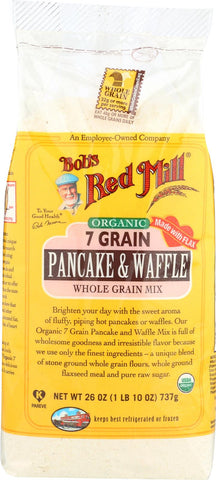 Bob's Red Mill Organic 7 Grain Pancake And Waffle Mix - 26 Oz - Case Of 4