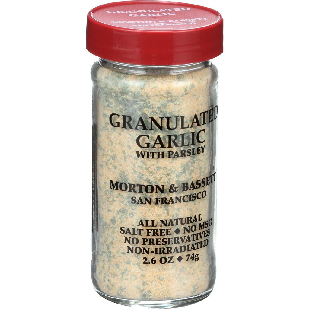 Morton And Bassett Seasoning - Garlic With Parsley - Granulated - 2.6 Oz - Case Of 3