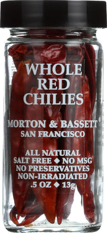 Morton And Bassett Seasoning - Chilies - Whole - Red - .6 Oz- Case Of 3