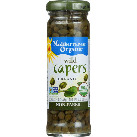 Mediterranean Organic Capers - Organic - Wild - Non-pareil - 3.5 Oz - Case Of 24