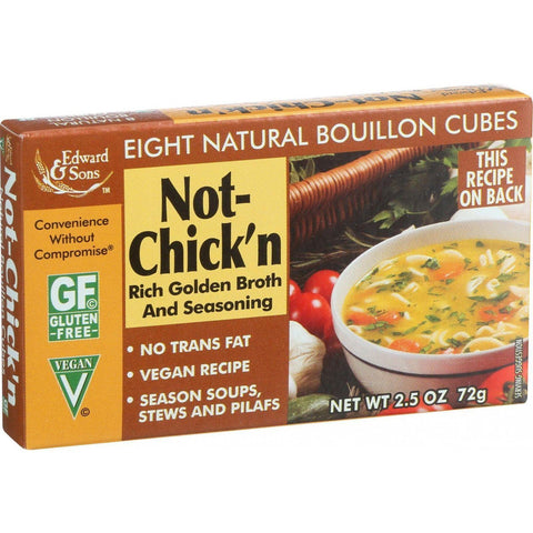 Edwards And Sons Natural Bouillon Cubes - Not Chick N - 2.5 Oz - Case Of 12