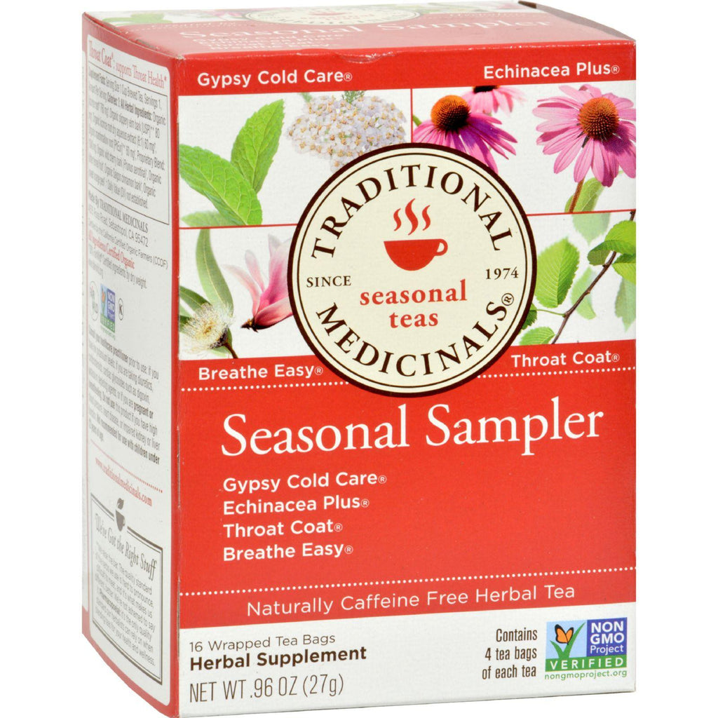 Traditional Medicinals Seasonal Herb Tea Sampler - 16 Tea Bags - Case Of 6