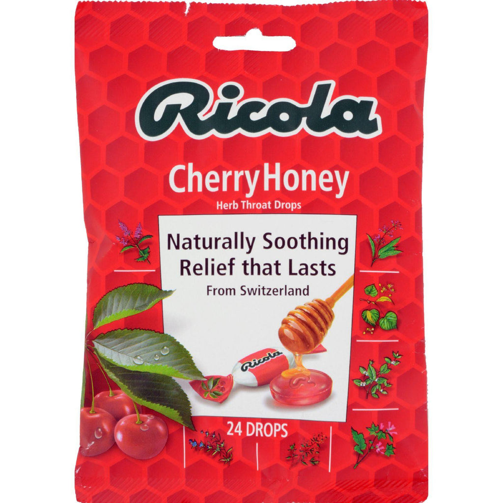 Ricola Herb Throat Drops Cherry Honey - 24 Drops - Case Of 12