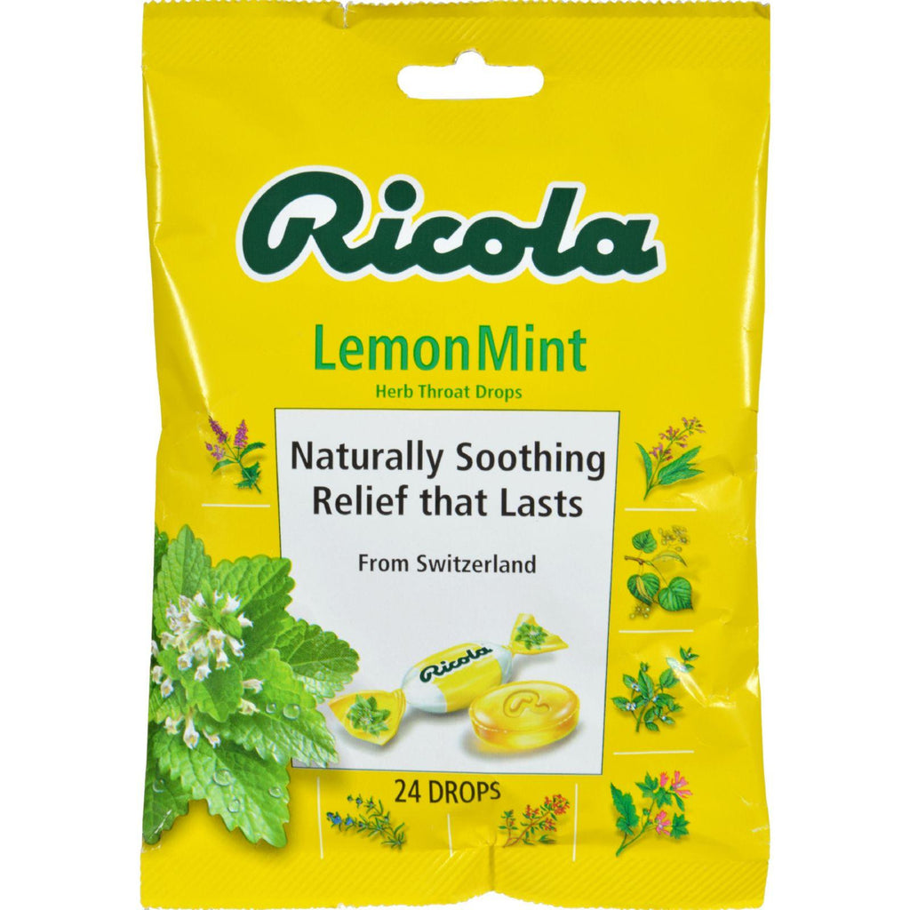 Ricola Herb Throat Drops Lemon Mint - 24 Drops - Case Of 12