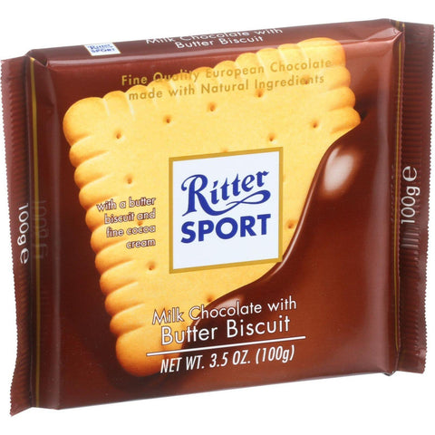 Ritter Sport Chocolate Bar - Milk Chocolate - Butter Biscuit - 3.5 Oz Bars - Case Of 11