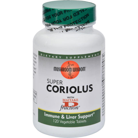 Mushroom Wisdom Super Coriolus With Maitake D Fraction - 120 Tablets