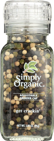 Simply Organic Get Crackin Peppercorn Mix - Organic - Grinder - 3 Oz