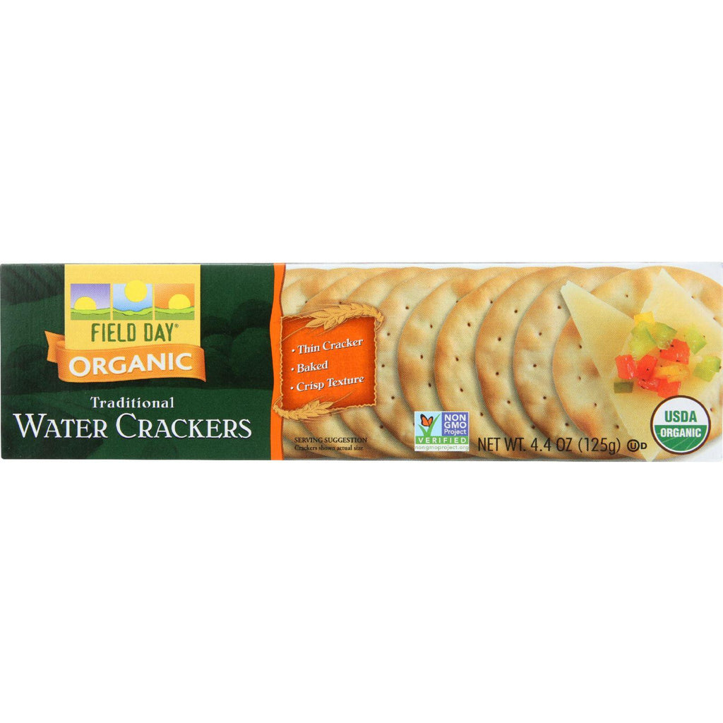 Field Day Crackers - Organic - Traditional Water - 4.4 Oz - Case Of 12