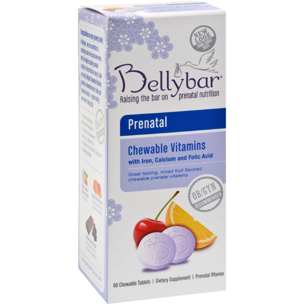 Bellybar Prenatal Chewable Vitamin Mixed Fruit - 60 Chewable Tablets