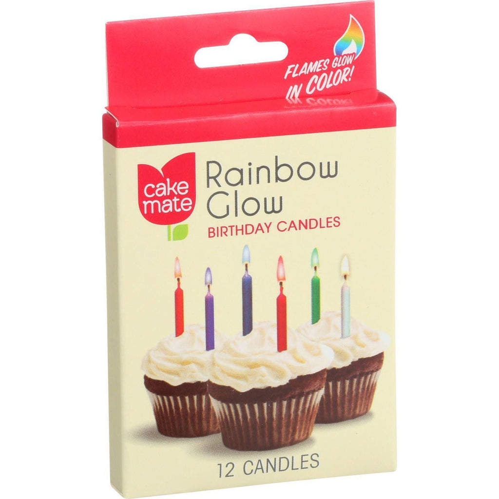 Cake Mate Birthday Party Candles - Rainbow Glow - 12 Count - Case Of 12