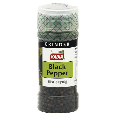 Badia Spices Grinder - Black Whole Pepper - Case Of 12 - 2.5 Oz.