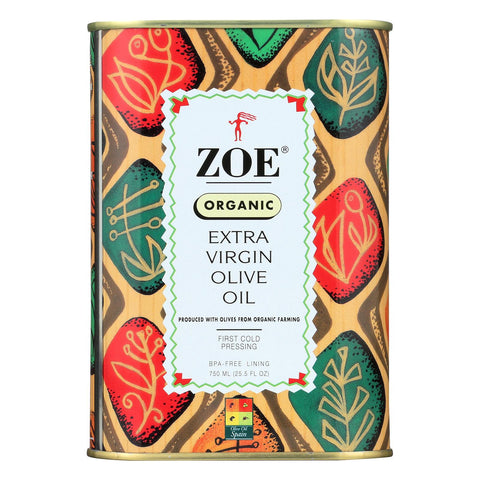 Zoe Olive Oil - Organic Extra Virgin - Case Of 6 - 25.5 Fl Oz.