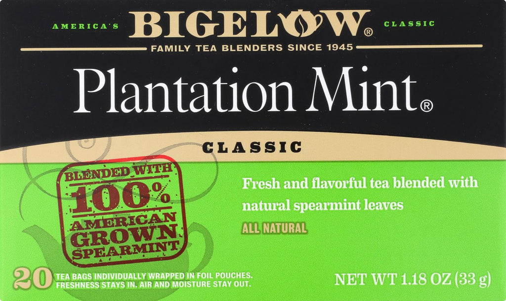 Bigelow Tea Plantation Mint Black Tea - Case Of 6 - 20 Bags