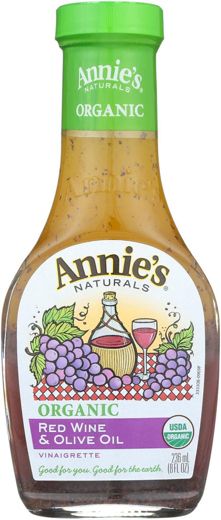 Annie's Naturals Vinaigrette Organic Red Wine And Olive Oil - Case Of 6 - 8 Fl Oz.