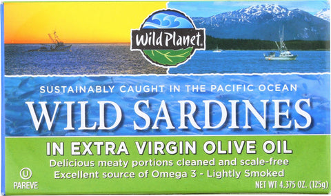 Wild Planet Wild Sardines In Extra Virgin Olive Oil - Case Of 12 - 4.375 Oz.