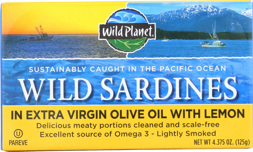 Wild Planet Sardines In Oil - Lemon - Case Of 12 - 4.375 Oz.