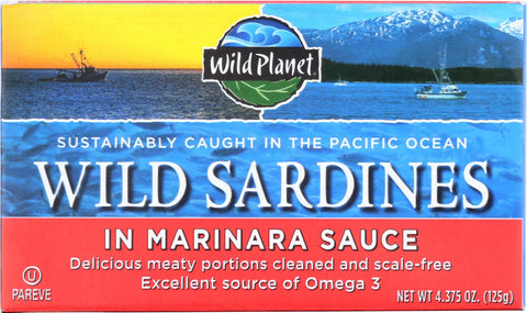 Wild Planet Sardines - Marinara Sauce - Case Of 12 - 4.375 Oz.