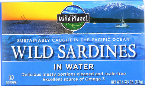 Wild Planet Wild Sardines In Spring Water - Case Of 12 - 4.375 Oz.