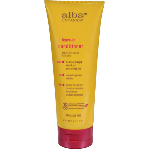 Alba Botanica Leave In Conditioner Fragrance Free - 7 Fl Oz