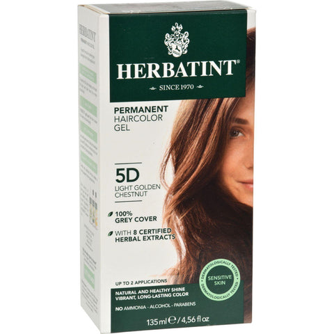 Herbatint Permanent Herbal Haircolour Gel 5d Light Golden Chestnut - 135 Ml