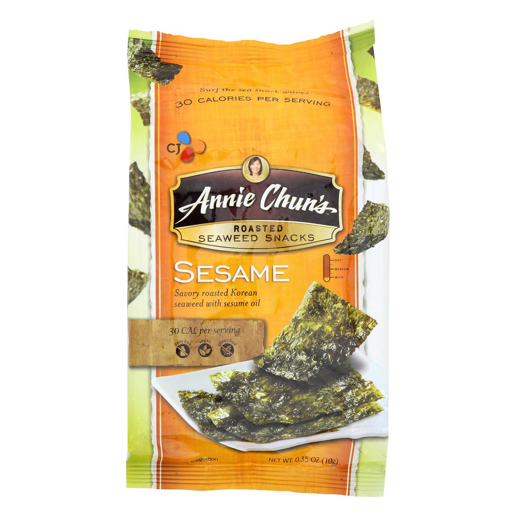 Annie Chun's Seaweed Snacks Roasted Sesame - Case Of 12 - 0.35 Oz.