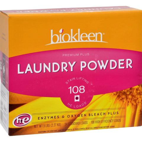 Biokleen Laundry Powder Premium Plus Stain Lifting Enzyme Formula - 5 Lbs