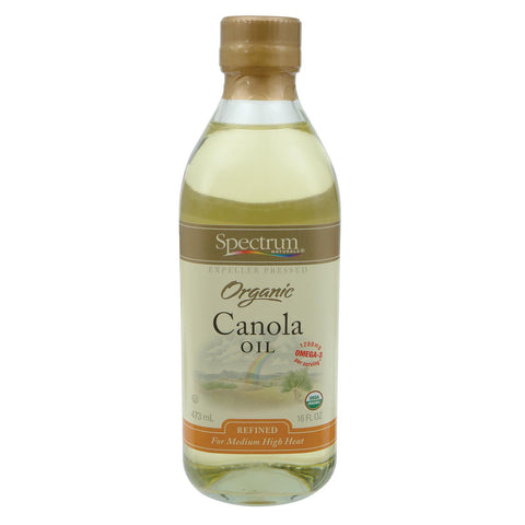 Spectrum Naturals Organic Refined Canola Oil - Case Of 12 - 16 Fl Oz.