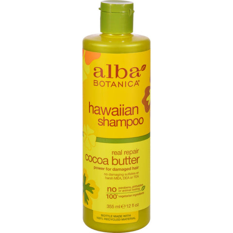 Alba Botanica Hawaiian Hair Wash Cocoa Butter Dry Repair - 12 Fl Oz