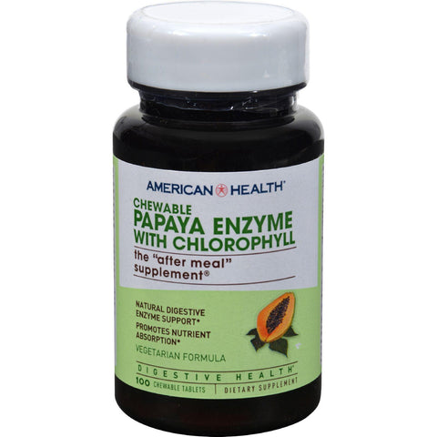 American Health Papaya Enzyme With Chlorophyll Chewable - 100 Chewable Tablets