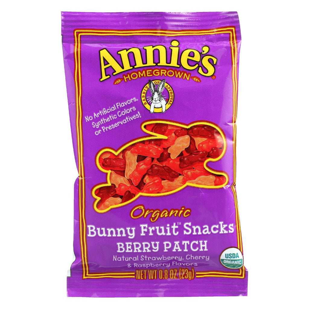 Annie's Homegrown Organic Bunny Fruit Snacks - Berry Patch - .8 Oz - Case Of 18