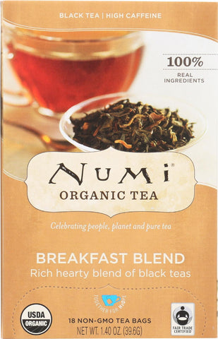 Numi Tea Black Tea - Breakfast Blend - Case Of 6 - 18 Bags