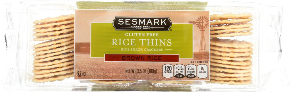 Sesmark Foods Rice Thins - Brown - Case Of 12 - 3.5 Oz.