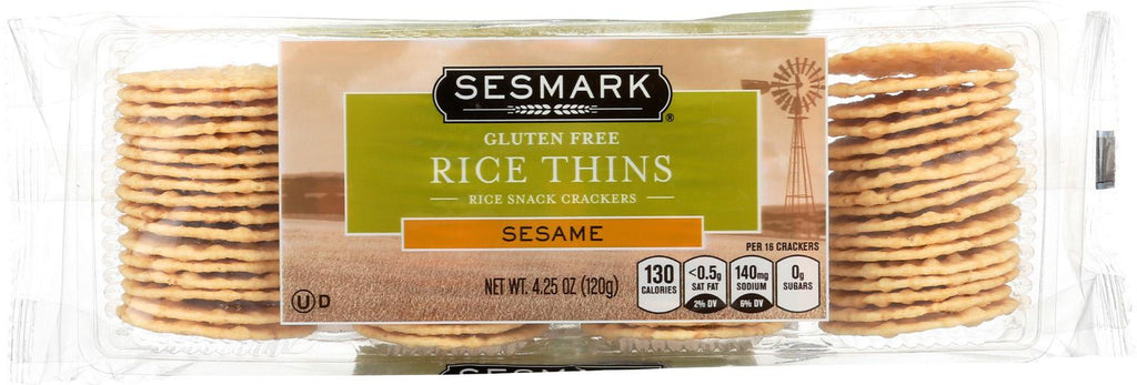 Sesmark Foods Rice Thins - Sesame - Case Of 12 - 4.25 Oz.