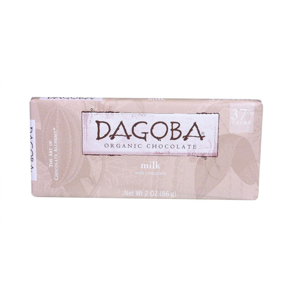 Dagoba Organic Chocolate Bar - Milk Chocolate - 37 Percent Cacao - 2 Oz Bars - Case Of 12