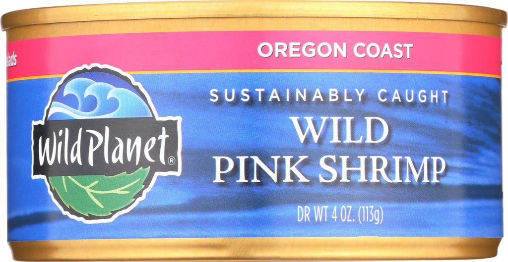 Wild Planet Wild Pink Shrimp - No Salt Added - Case Of 12 - 4 Oz.