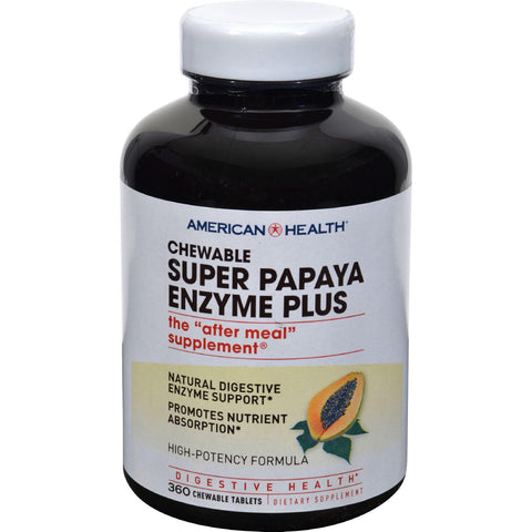 American Health Super Papaya Enzyme Plus Chewable - 360 Chewable Tablets