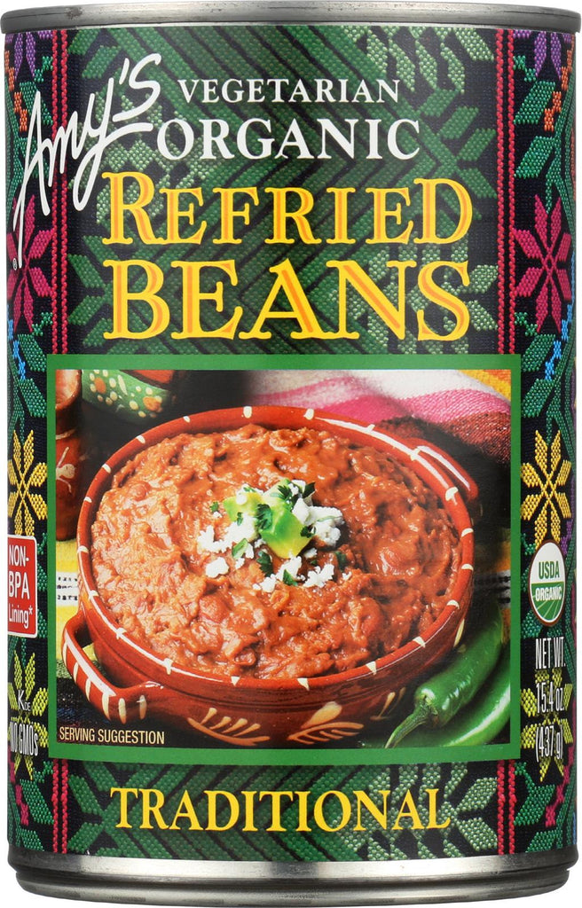 Amy's Organic Traditional Refried Beans - Case Of 12 - 15.4 Oz.