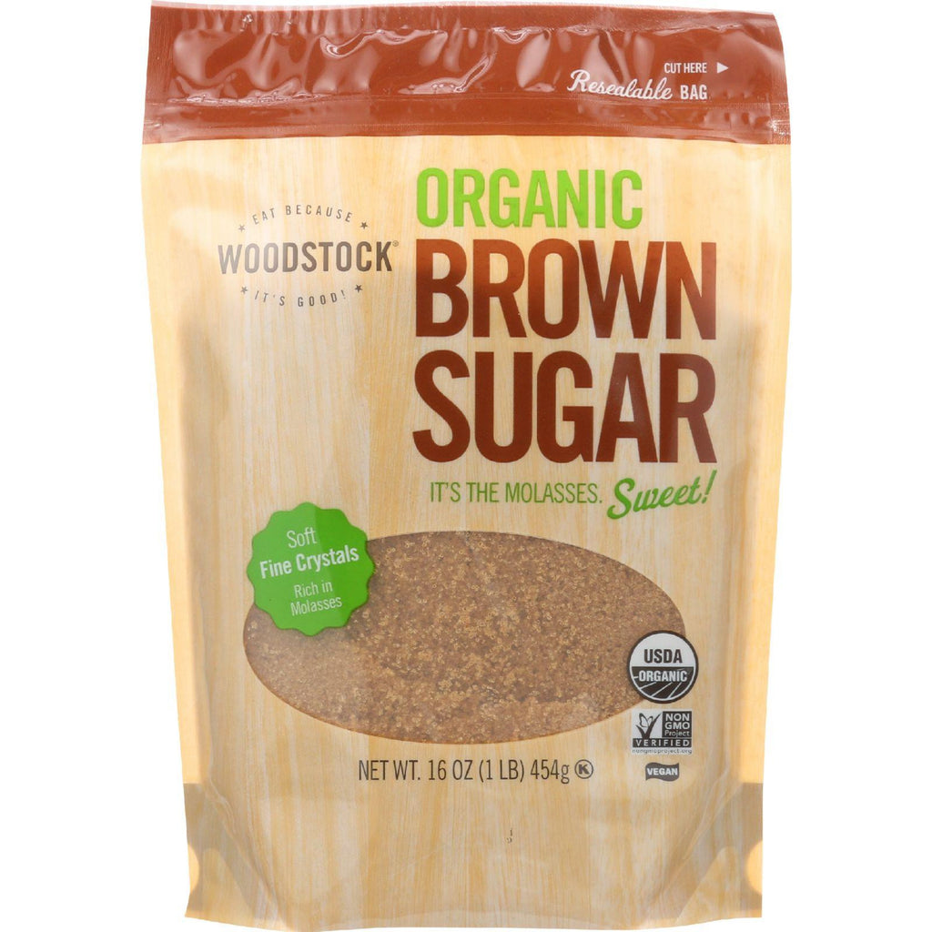 Woodstock Sugar - Organic - Brown - 16 Oz - Case Of 12