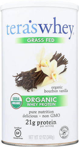 Teras Whey Protein Powder - Whey - Organic - Bourbon Vanilla - 12 Oz