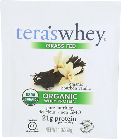 Teras Whey Protein Powder - Whey - Organic - Boubon Vanilla - 1 Oz - Case Of 12