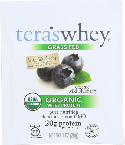 Teras Whey Protein Powder - Whey - Organic - Wild Blueberry - 1 Oz - Case Of 12